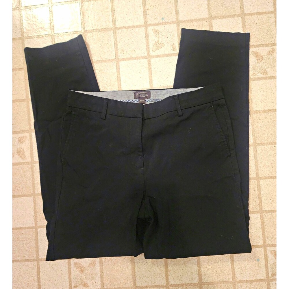 J.Jill Wearever Black Straight Leg Flat Front Dress Pants Rayon Blend Size 6